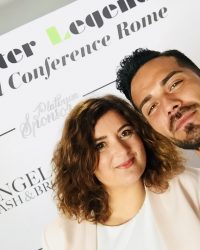 Luciana Scrofani Green Italian interpreter and Raoul Sorrenti at Lash Master Legend 2018 May 2018